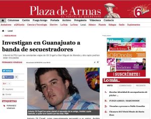 La prensa de Querétaro anuncia la captura del secuestrador en Mayo de 2016, del círculo inmediato de Remberto Estrada 